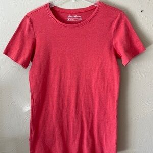 Eddie Bauer T-shirt Size Large Tall Dark Pink/Heather short sleeves crew neck